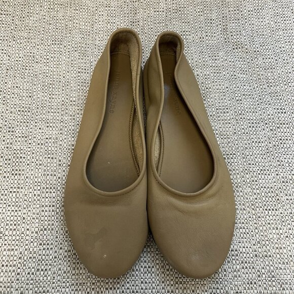 Jenni Kayne Charlotte Ballet Flat in Khaki Brown Leather Size 38 (8 Equivalent) - Picture 11 of 14